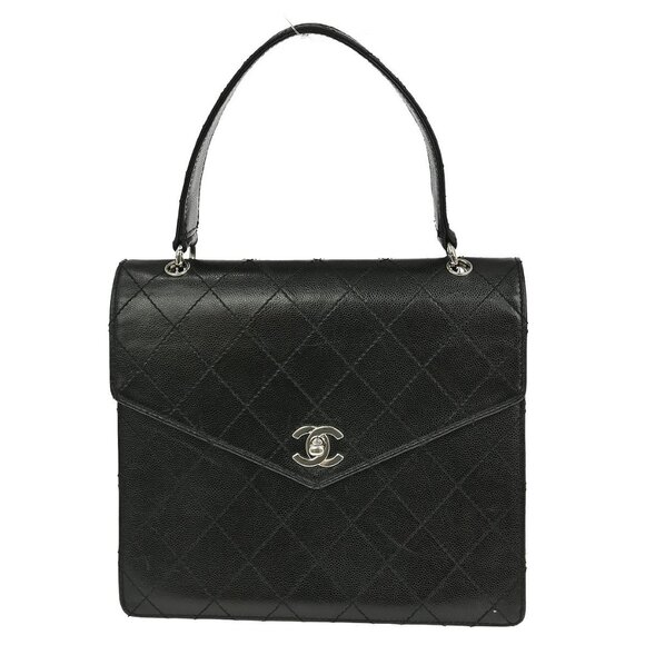 Chanel Black Calfskin Top Handle Handbag NQ00892 - Picture 1 of 10